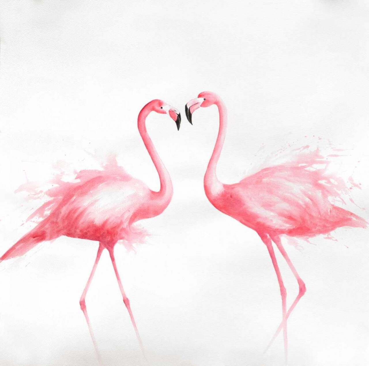 Two Pink Flamingo Watercolor Poster Print by Atelier B Art Studio - Item # VARPDXBEGANI310